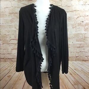 Ming Wang black tassel cardigan size medium